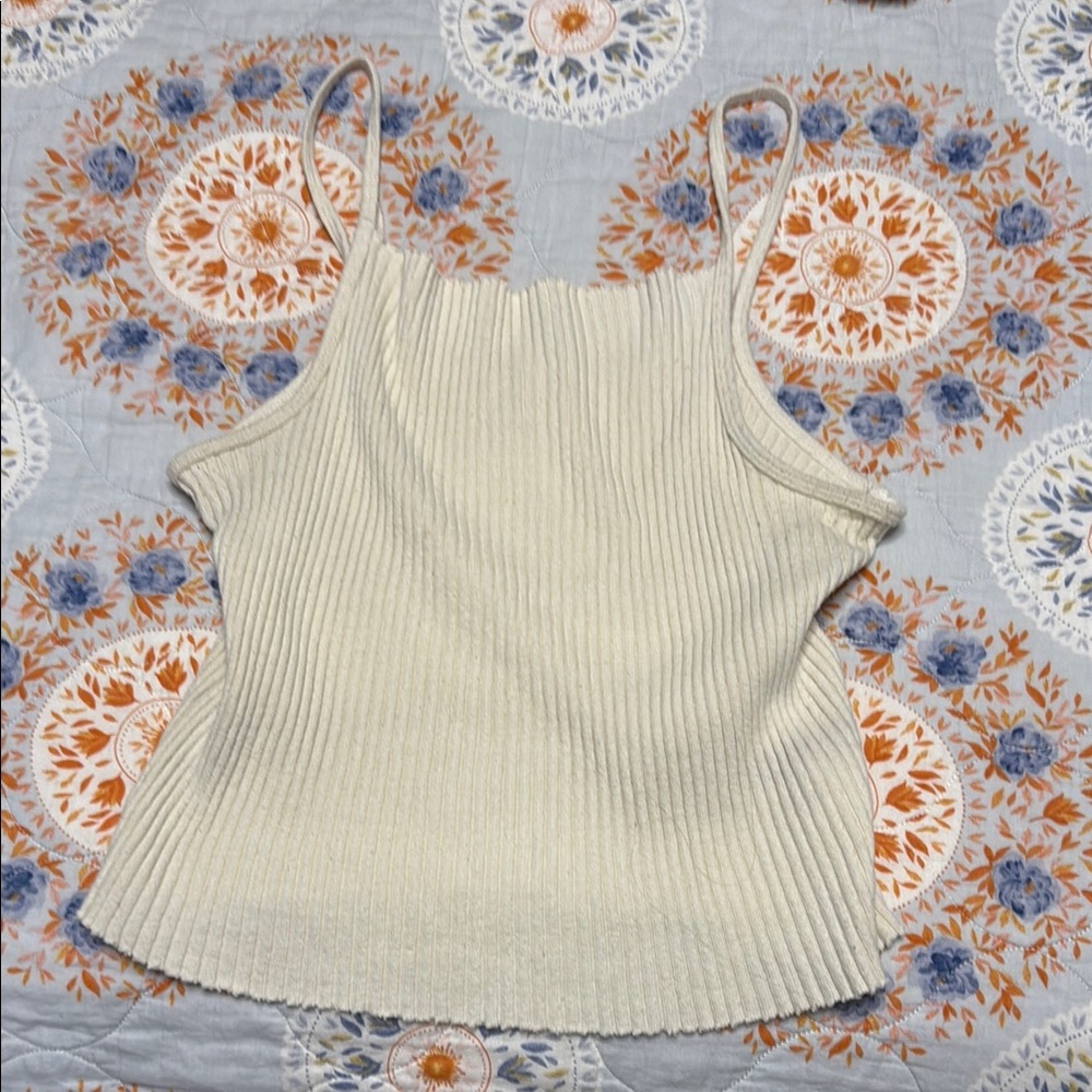 T.La Cream Ribbed Camisole Top